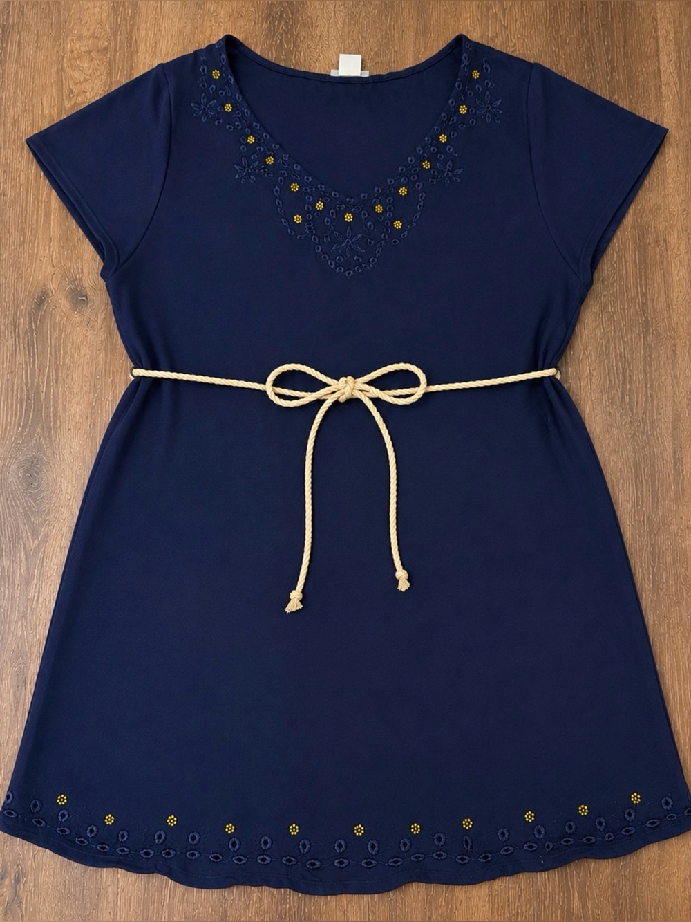 Motherhood Navy Embroidered Maternity Tunic blouse